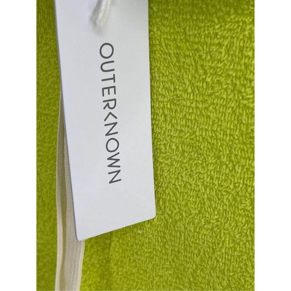 Outerknown Dress Hightide Women’s Size Small Neon Green Yellow Hooded Terry New‎ - Picture 7 of 14